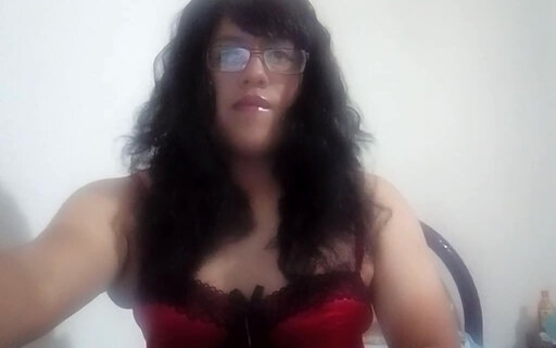 Transvestite Michelle in red lingerie