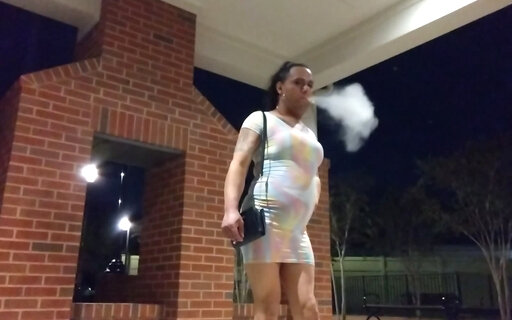 Bianca smoking at park