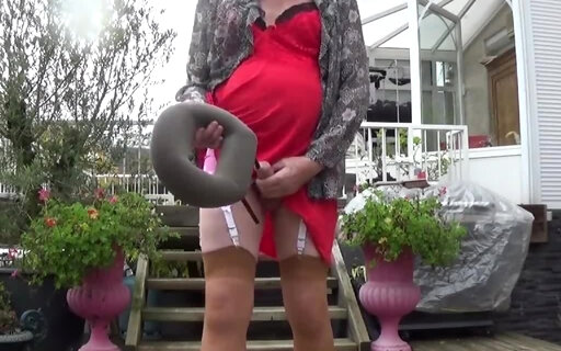 transgender travesti lingerie sounding dildo  outdoor  91
