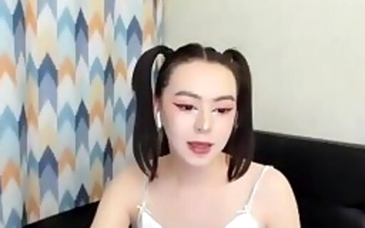 thin shemale from mongolia tugs her cock on cam