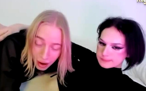 two teen russian transgirls have fun on webcam
