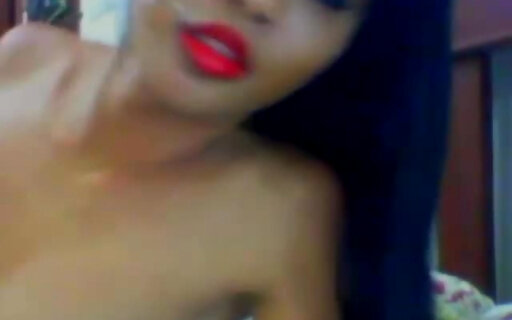 Red Lips Ladyboy on Cam By Troc