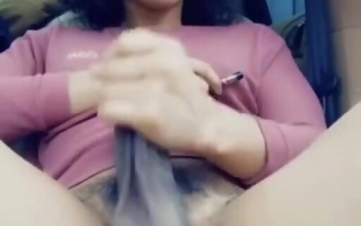 Sexy Big Dick Tranny Babe Jean Cums in Her Car