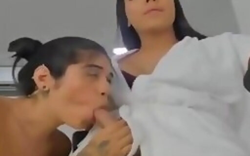 Hot Giving Her Friend A blowjob