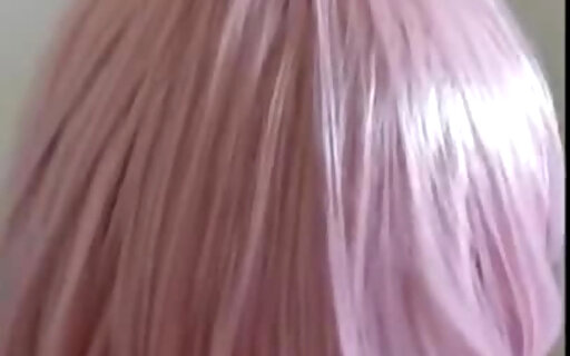 pink wig sissy slut transvestite fucked hard and humili