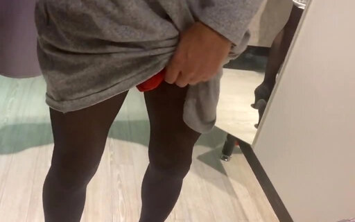 Masturbating in the changing room while shopping