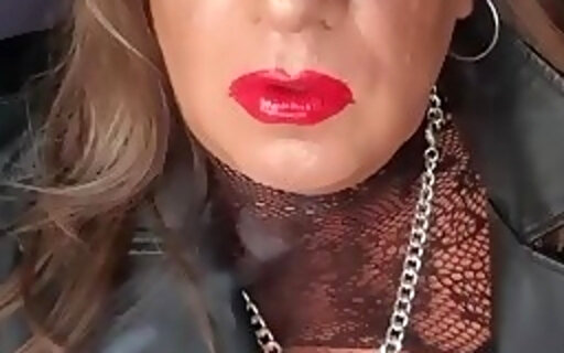smoking transvestite lipstick