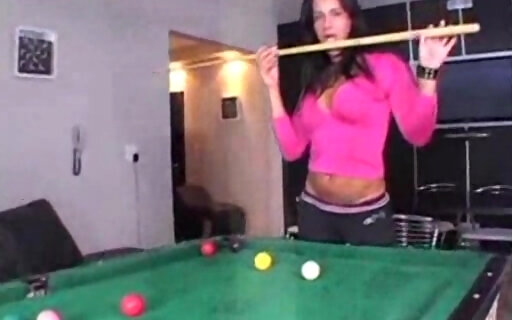 Hot Latina Tranny Plays Billiards