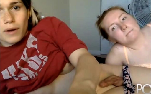 Cute Shemale and girl blowjob webcam